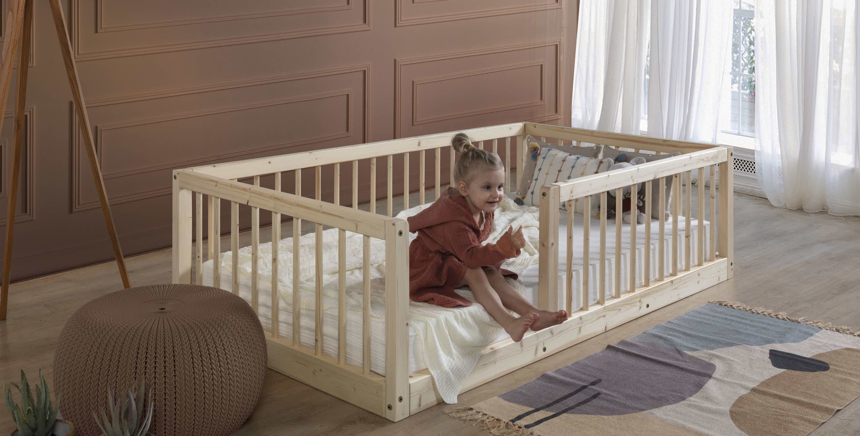 Montessori bed with rails clearance